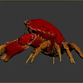 Vibrant Red Crab With Detailed Claws And Shiny Shell Isolated On Black Surface