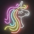 Neon Decorative Lights With Unicorn Among Us Character Llama Dog And Dinosaur Back Design