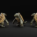 Game Movie Character Three Standing Turtle Like Creatures With Shells 3d model