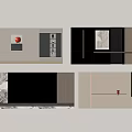 Modern sofa background wall 3d model