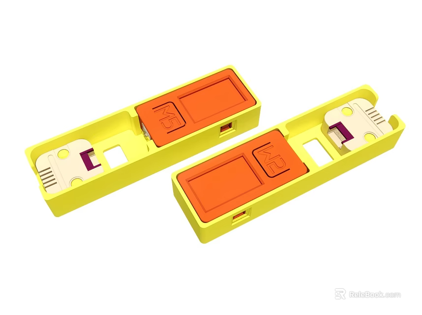 Industrial Equipment For Electrical Connections With Yellow Housing And Orange Components 3d model 