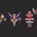 Game And Movie Characters With Various Fantasy Outfits Weapons And Accessories