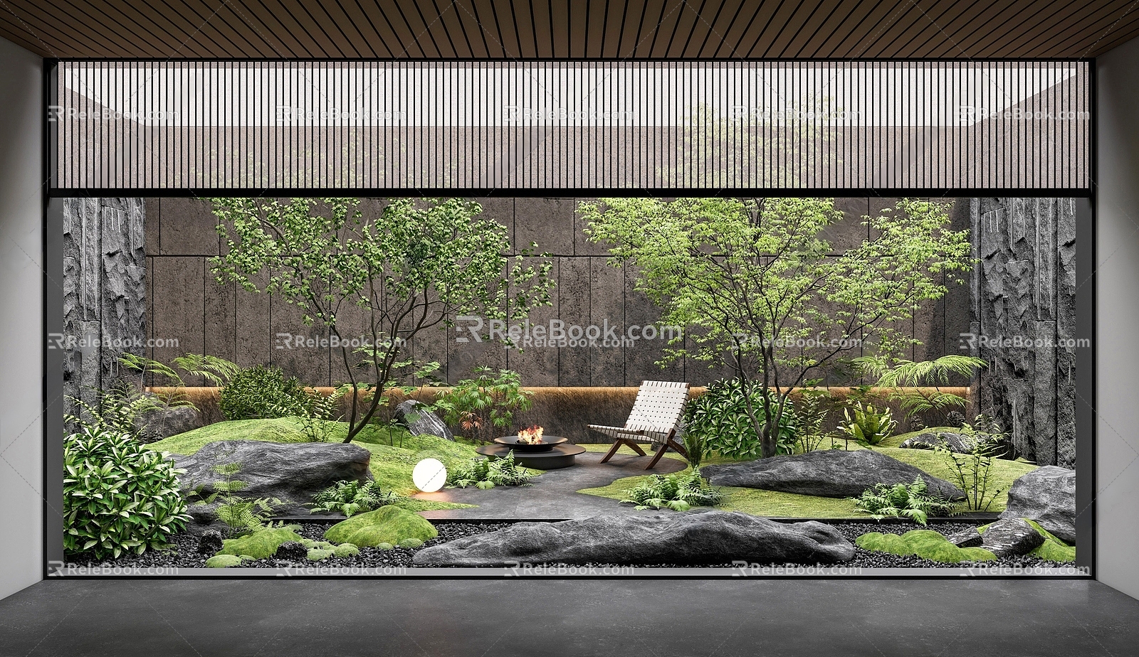 Modern Interior Landscape Patio Landscaping Indoor Plants Plant Pile Garden Landscape 3d model