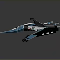 Futuristic Spaceship 3D Model With Blue Glowing Accents And Aerodynamic Design