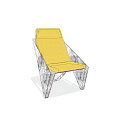 Modern Leisure Accent Chair With Yellow Cushion And Transparent Acrylic Frame