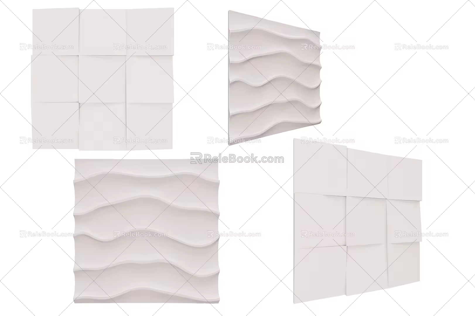 Modern wall panel simple shape wall panel 3d model