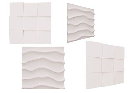 Modern wall panel simple shape wall panel 3d model