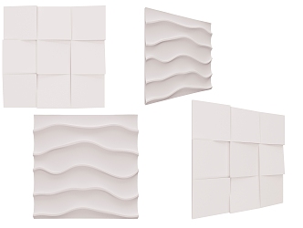 Modern wall panel simple shape wall panel 3d model