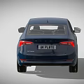 Blue Modern Sedan Car With Stylish Front Headlights And Alloy Wheels