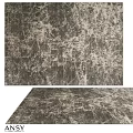 Modern Textured Square Rug with Abstract Speckled Pattern in Dark Gray and Cream