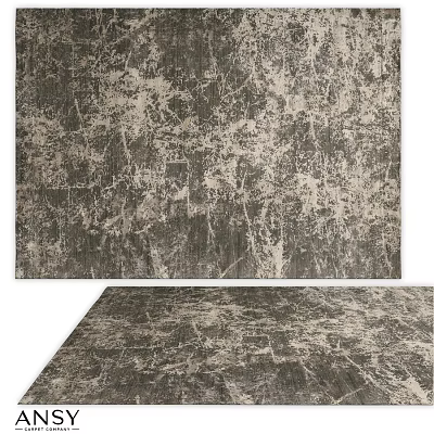 Modern Textured Square Rug with Abstract Speckled Pattern in Dark Gray and Cream 3d model