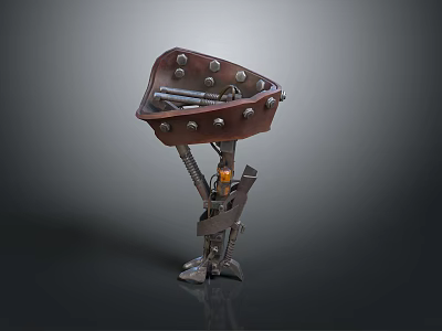 Industrial Mechanical Device With Metal Structure Bolts Spring And Adjustable Grip Mechanism 3d model