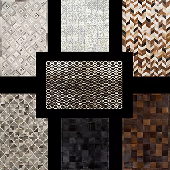 Square Carpet Combination Light Luxury Carpet Living Room Carpet Bedroom Carpet Plush Carpet Fabric Carpet Striped Carpet Flannel Carpet Italian Carpet 3d model