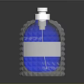 Stylish Transparent Liquid Container With Diamond Pattern Silver Cap And Label Area
