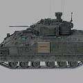 Military Green Armored Combat Tank Featuring Turret Antenna Sensors And Tracked Design