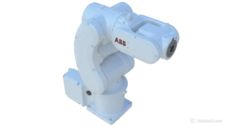White ABB Industrial Robotic Arm For High Precision Manufacturing Automation Tasks 3d model 