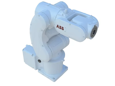 White ABB Industrial Robotic Arm For High Precision Manufacturing Automation Tasks 3d model