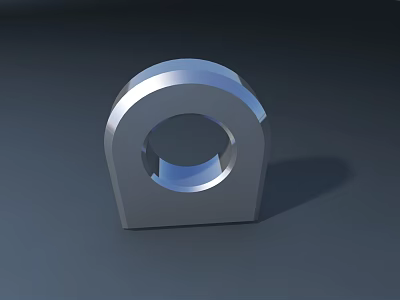 Sleek Modern Silver Metal Stool With Circular Structure And Minimalist Design 3d model