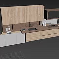 Minimalist Modern Kitchen Interior With Light Wood Cabinets And White Countertop Featuring Kitchenware