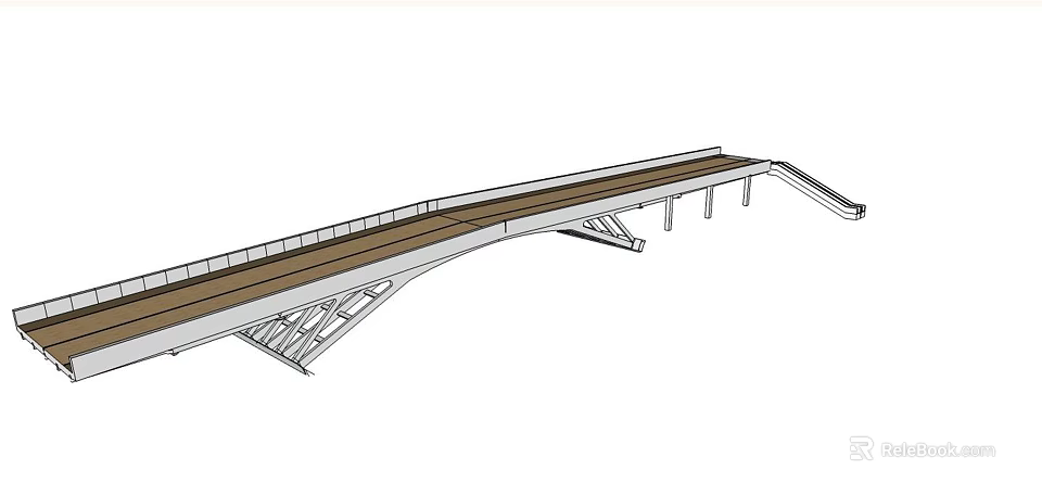 Modern Steel Bridge Design Featuring Roadway And Support Structures 3d model 