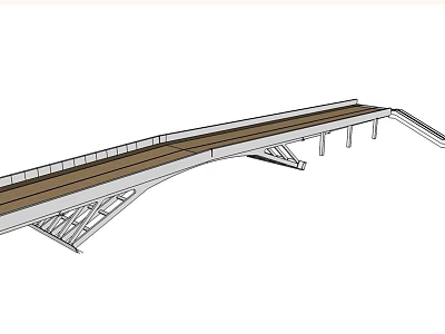 Modern Steel Bridge Design Featuring Roadway And Support Structures 3d model