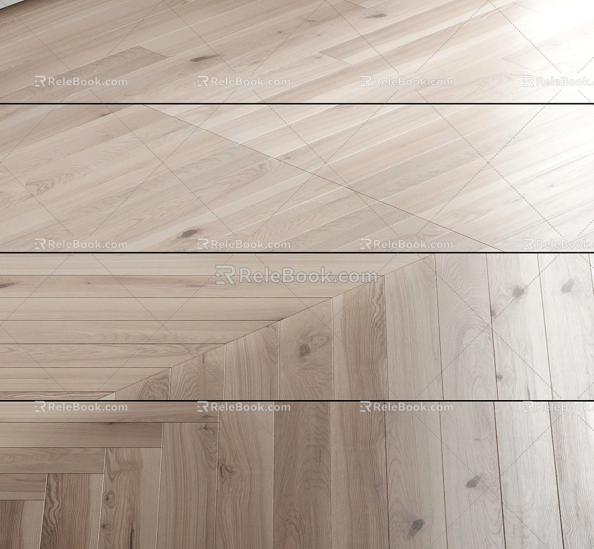 Modern Flooring Wood Flooring Ground Combination 3d model