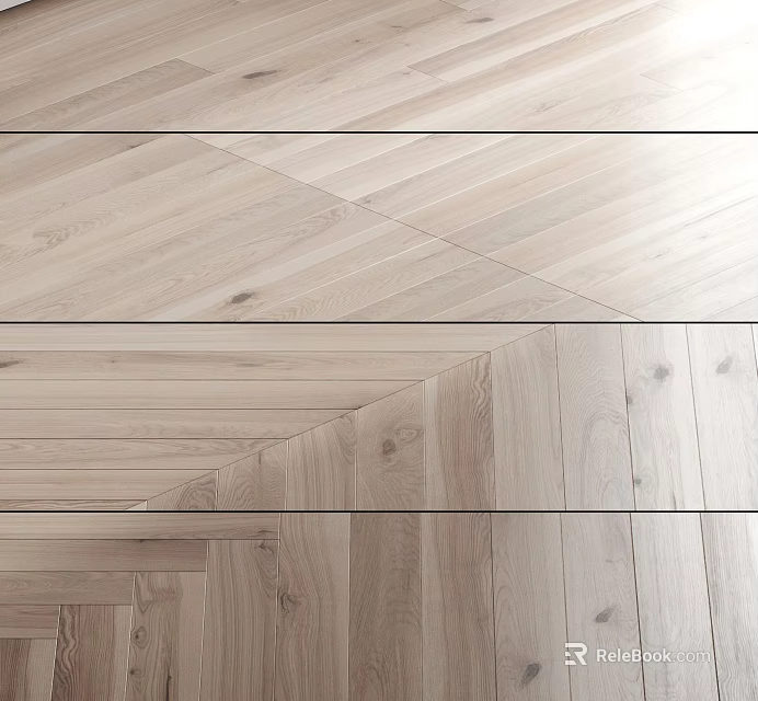 Natural Light Tone Wooden Flooring With Real Wood Grain And Smooth Interior Surface 3d model 