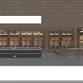 Spacious Retail Showroom Interior With Shelves Displayed Products Central Counter And Ceiling Lights