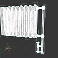 Vintage Cast Iron Radiator With Multiple Fins And Pipe Connections