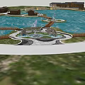 Waterfront Landscape Design With Curved Ponds Walkways Green Spaces and Buildings