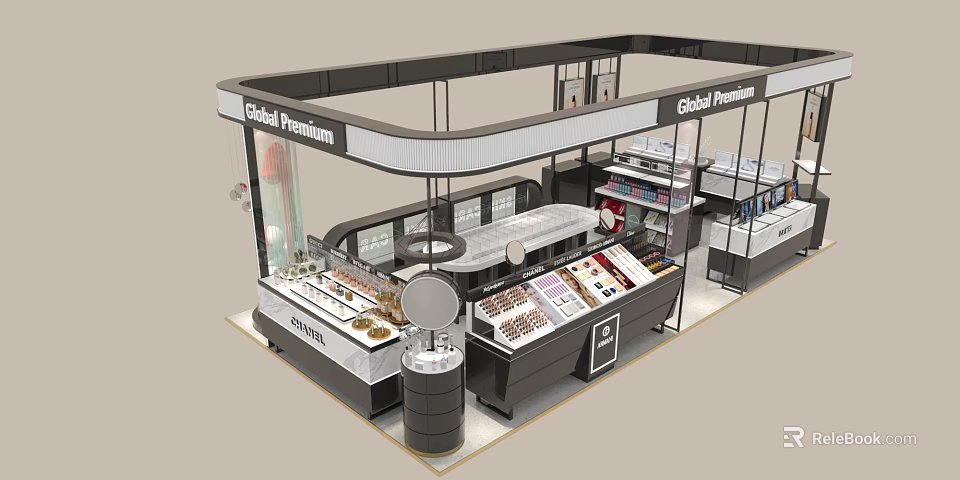 Global Premium Specialty Store With Modern Display Counters And Merchandise Exhibition 3d model 