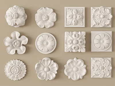Intricate Floral And Geometric Decorative Carvings In Diverse Shapes And Patterns 3d model