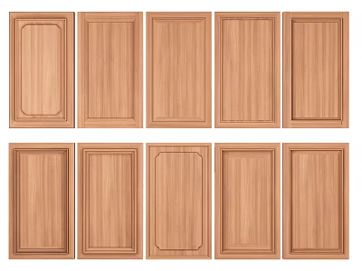 Various Light Wood Cabinet Door Designs With Different Panel Patterns For Home Decor 3d model