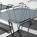 Commercial Mobile Cart with Black Metal Frame Transparent Top Shelf Mesh Lower Shelf for Business