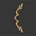 Decorative Architectural Component Golden Curved Design With Red Accents Geometric Patterns And Spiked Details