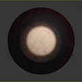Realistic Red Eyeball Sphere With Shiny Surface Black Pupil And Orange Iris