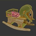 Modern Children's Chair Bench Children's Toy Elephant Rocking Chair 3d model