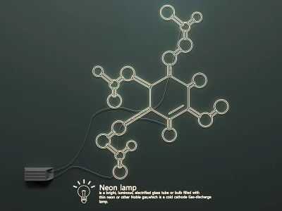 Modern Neon Lamp Set With Molecular Structure Design For Interior Decor 3d model