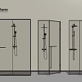 Poliform Modern Shower Heads in Glass Shower Enclosures with Different Designs