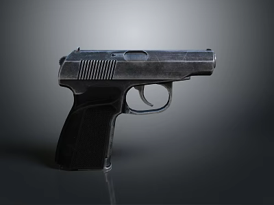 Black Handgun Pistol With Modern Design Isolated On Dark Background 3d model