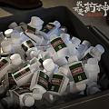 Bulk White Medical Device Bottles With Green And White Labels In Storage