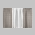 Gray and White Linen Curtains With Elegant Drapery For Window Decoration