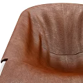 Modern Brown Leather Leisure Chair With Metal Frame And Ergonomic Design