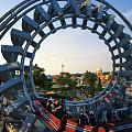 Exciting roller coaster with animated architecture roaming animated shots 3d model