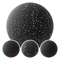 Black Spheres With Water Droplets And Multi Colored Lower Spheres Design 3d model