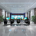 Modern Monitoring Room Command Center Government Conference Hall Report Hall 3d model