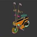 Modern Yellow And Black Mini Motorcycle With Rearview Mirrors And Black Seat