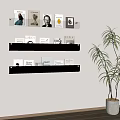Modern Acrylic Wall-mounted Bookshelf Wall Storage Rack Books and Magazines Decorative Rack Record Storage Rack 3d model