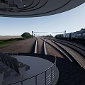 Open Air Cinema With Outdoor Seating Facing Railway Tracks And Moving Train