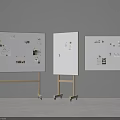 Three Mobile Whiteboards With Charts And Stickers In Studio Display Setting